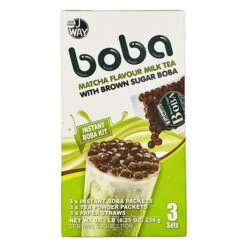 J WAY Brown Sugar Boba Matcha Flavour Milk Tea (3 Set) 234g (EXP: Aug 2025)