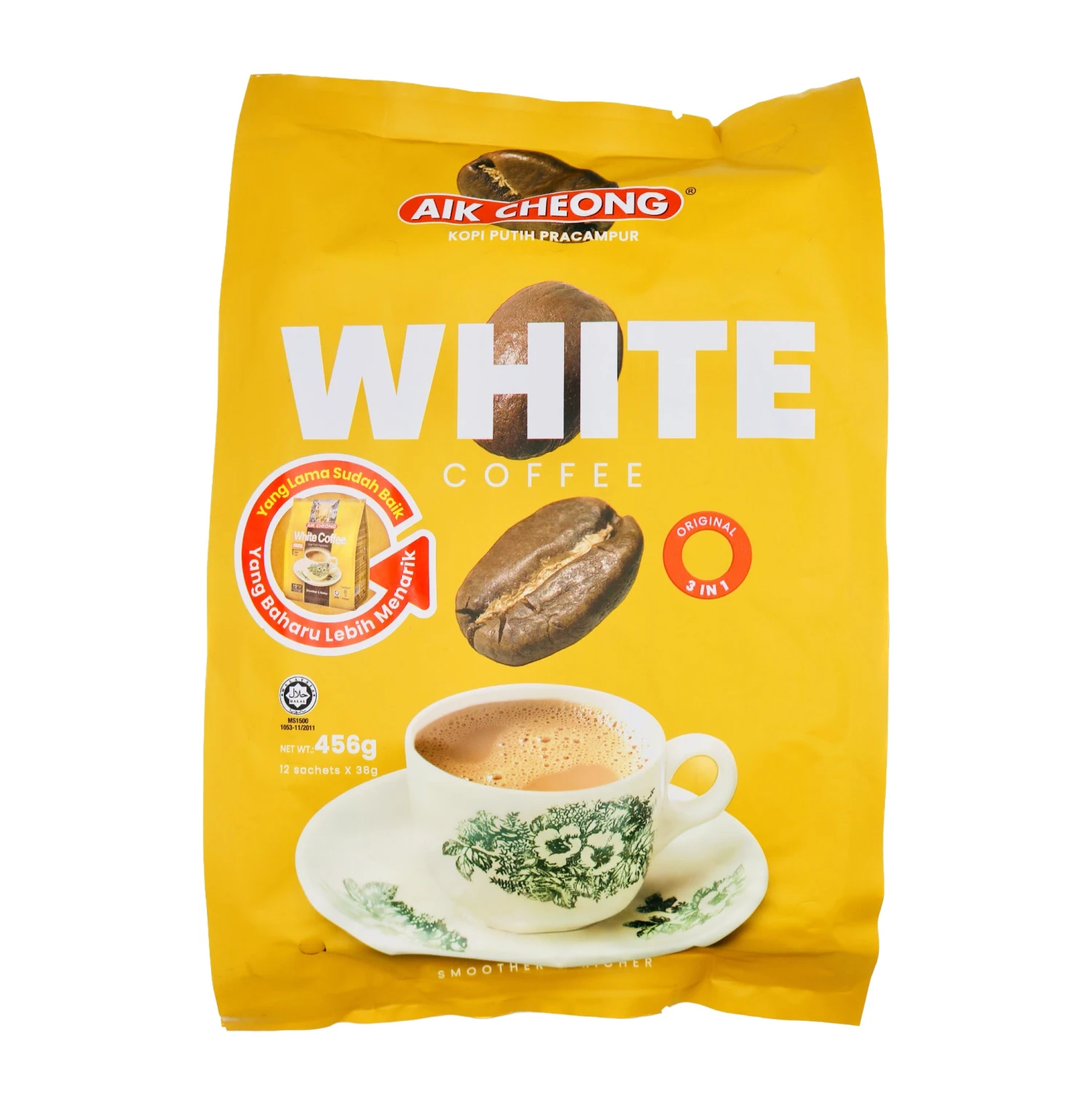 AIK Cheong White Coffee Original 3 In 1 (38g*12 Sachets) 456g 1 AIK Cheong White Coffee Original 3 In 1 (38g*12 Sachets) 456g