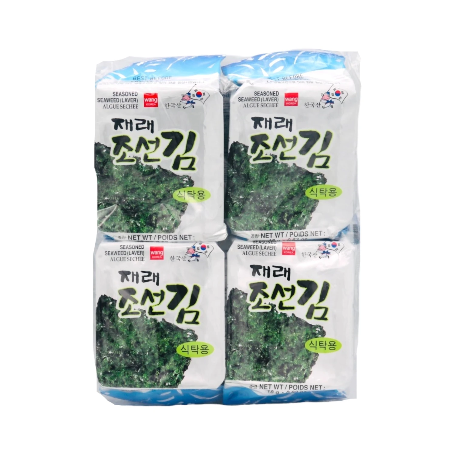 Wang Seasoned Seaweed Laver (18g*4) 72g 1 Wang Seasoned Seaweed Laver (18g*4) 72g